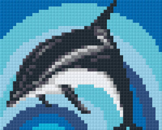 Dolphin One [1] Baseplate PixelHobby Mini-mosaic Art Kit
